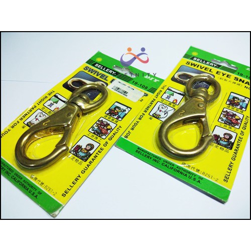 INFTYJkrt - SWIVEL EYE SNAP NO 2 KUNINGAN SELLERY HOOK GANTUNGAN KAITAN SERBAGUNA New Product