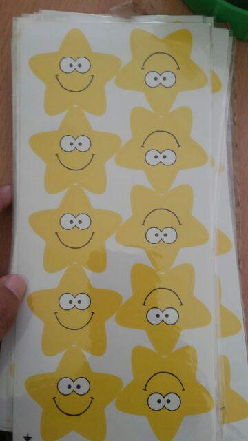 Sticker Reward Star Bintang - Stiker Emoticon Smiley Face Happy Guru Murid Hadiah Penghargaan Anak