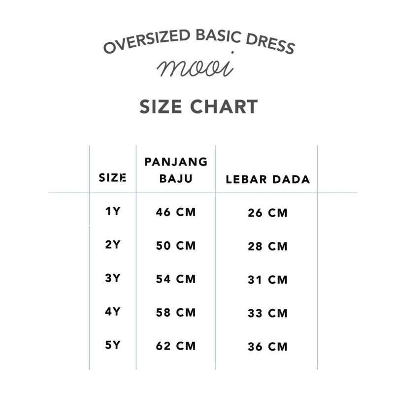 Mooi Dress Anak Perempuan Oversized Basic Dress