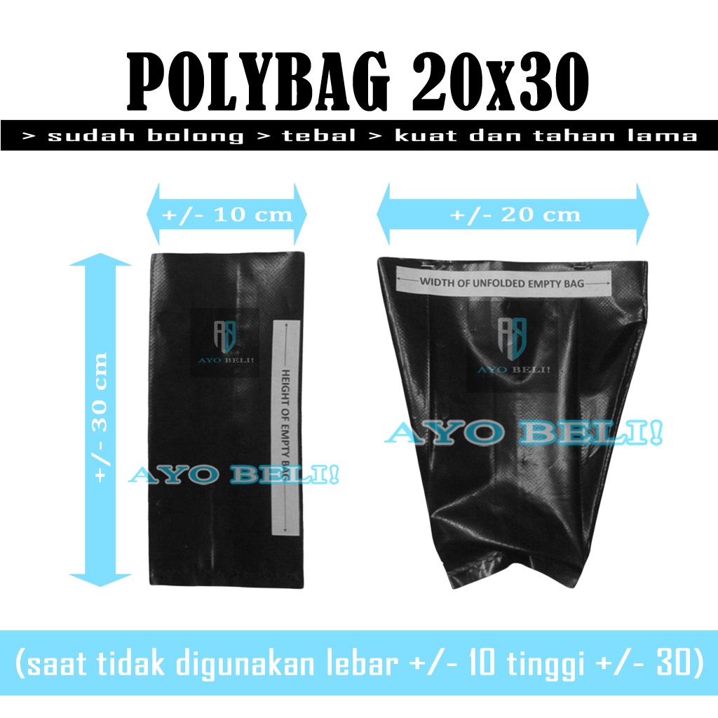 1pc Polybag L 20x30 Polybag Lipat / Polibag / Polibeg / Polibek / Kantong Tanaman 20 x 30