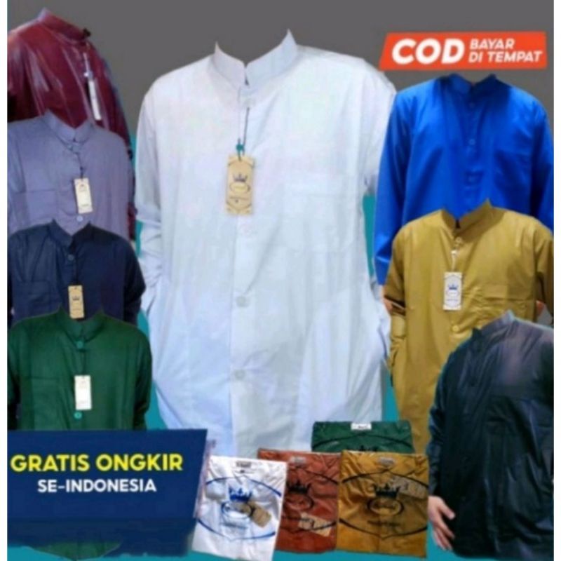 As Shahih polos Lengan panjang Saku Samping Bahan Mengkilap kokoh Haibah Habaib Habib Ammu original 