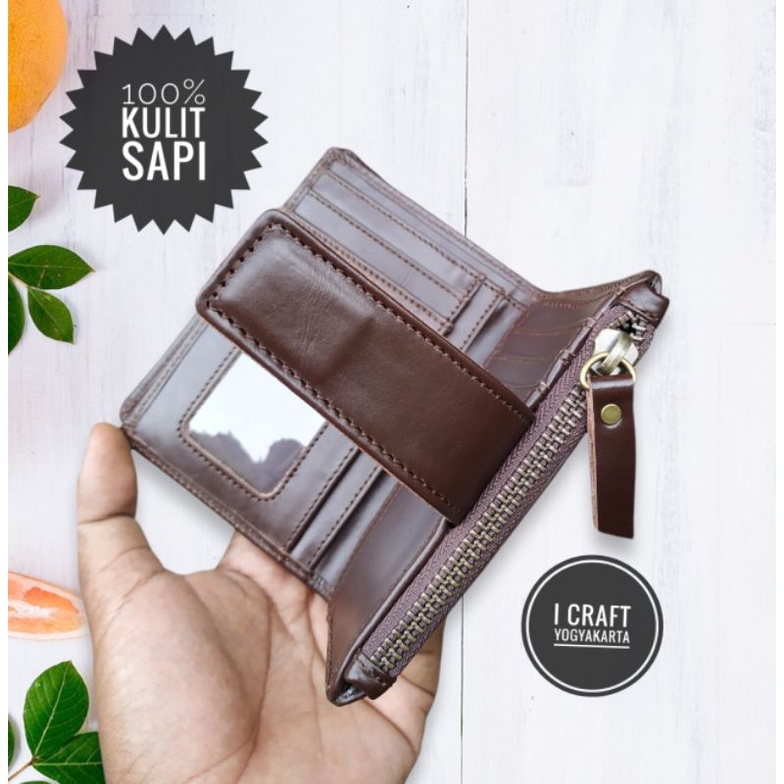 Dompet Kulit Sapi Pull Up Pria/Wanita Original