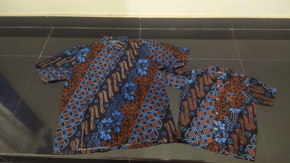 Batik Couple Keluarga Maura Couple Sania Ruffle Ori Ndoro Jowi Dnt Seno Biru