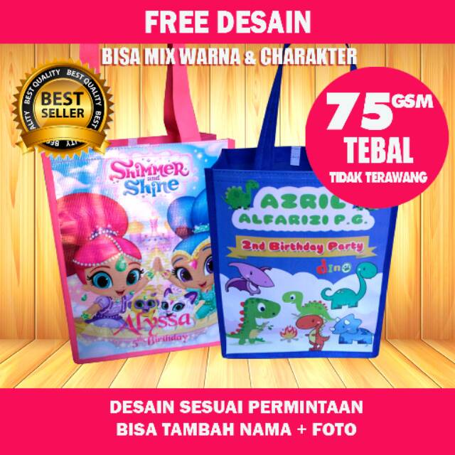 

goodie bag custom tas souvenir tas ultah tas ulang tahun terbaru