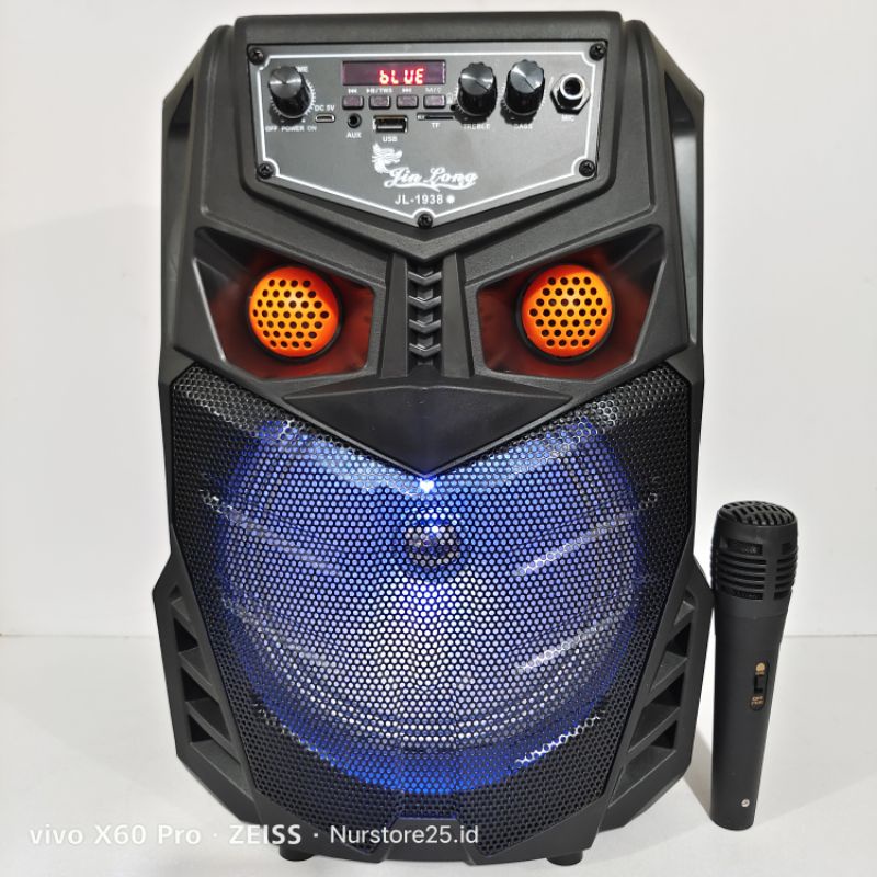 Speaker Bluetooth KARAOKE Jin Long JL-1938 8 Inch Bonus Mic Dan Remot /Salon Aktif Bluetooth /Musik 
