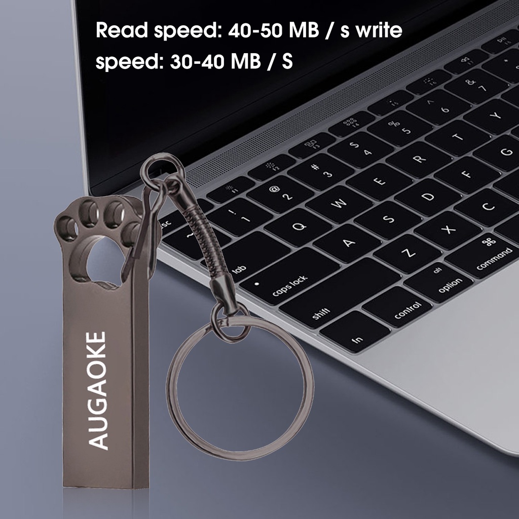 Usb 3.0 Flash Drive Transfer Data Bentuk Cakar Kucing Bahan Metal Untuk AUGAOKE 8 / 16 / 32 / 64 / 128GB