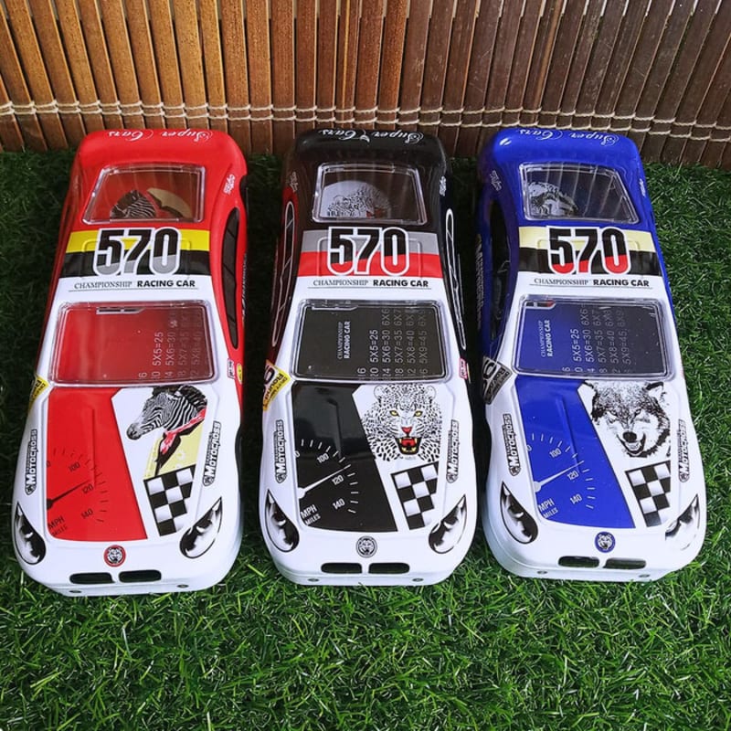 

Set Kotak Pensil / Tempat Pensil Kaleng Mobil 2 tingkat + Alat Tulis