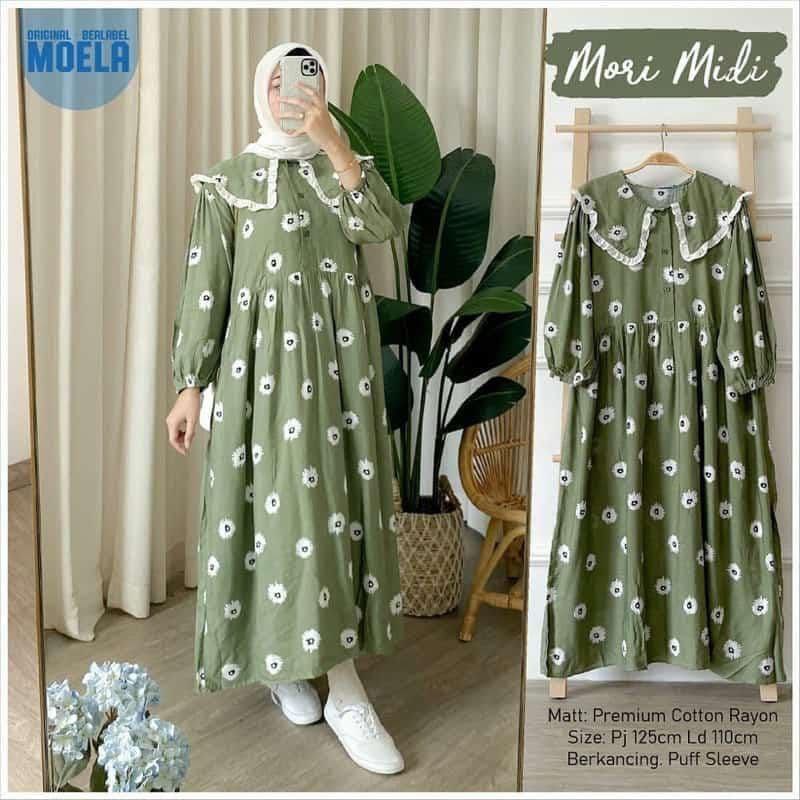 MORI MIDI DRESS/ MIDI DRESS RAYON/ MIDI DRESS MOTIF