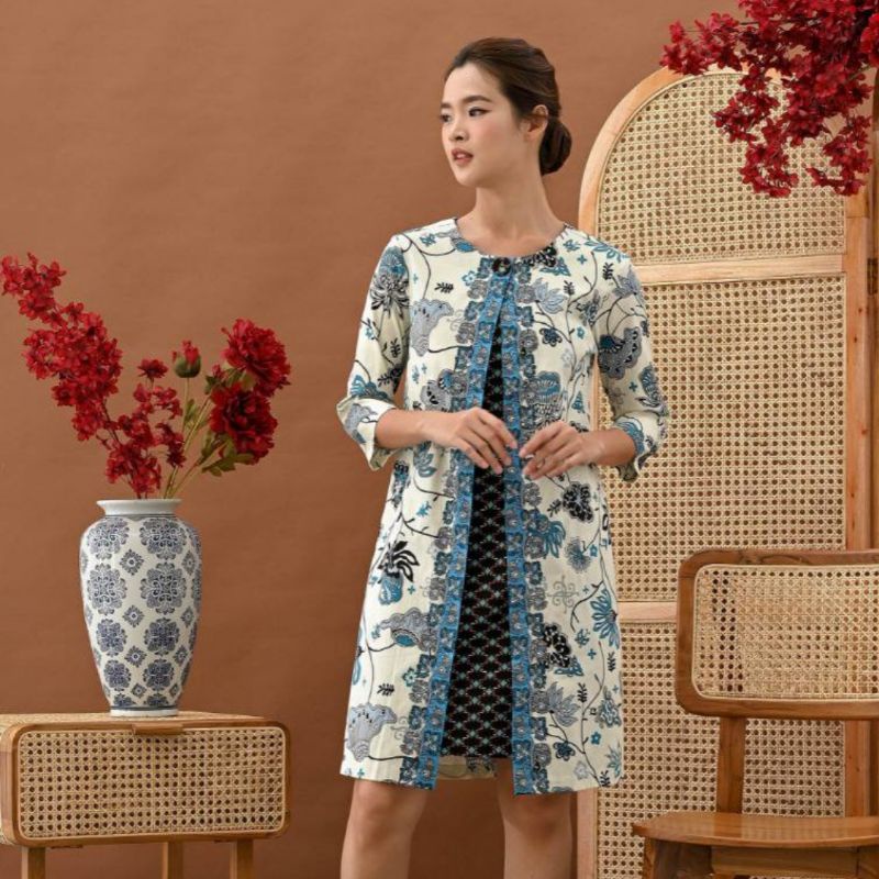 Dress Batik Wanita 252 ACC/ Batik Modern / Dress Jumbo