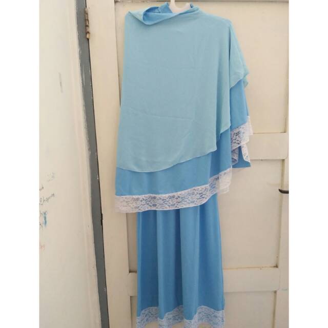 Gamis jersey semi brukat