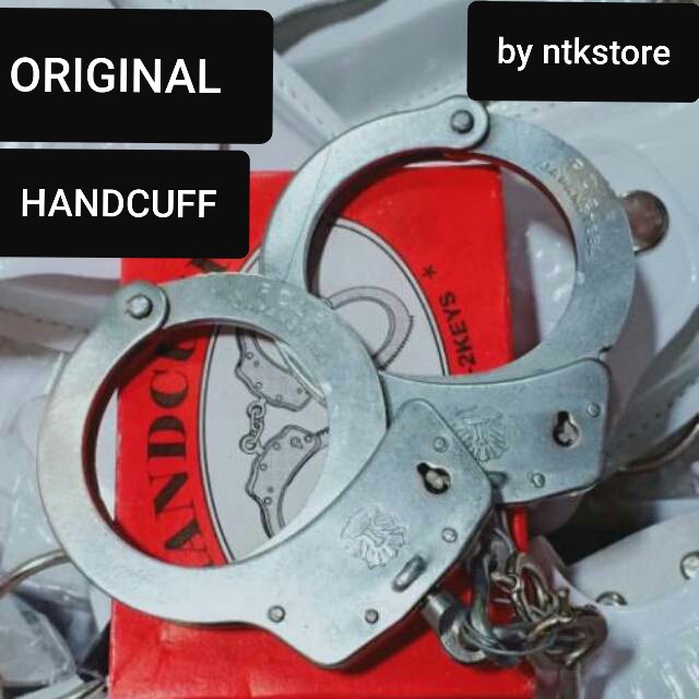 HandCuff Borgol Tangan - BORGOL Polisi Satpam Security Double Lock Key Original