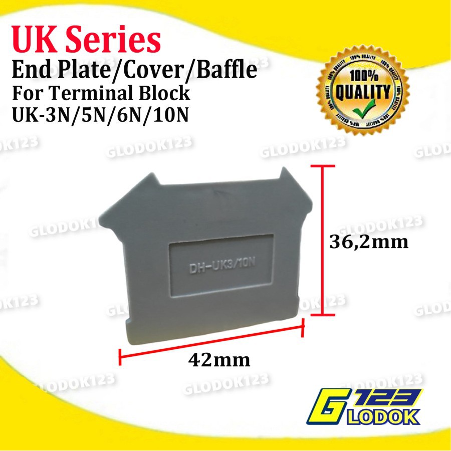 End Plate Cover Penutup Terminal Block Din Rail For UK 3 5 6 10N