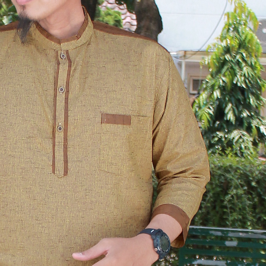 KURTA koko Pakistan Baju Muslim Pria Dewasa Qurta Lengan 3/4 KODE D Grosir bahan katun PREMIUM panjang