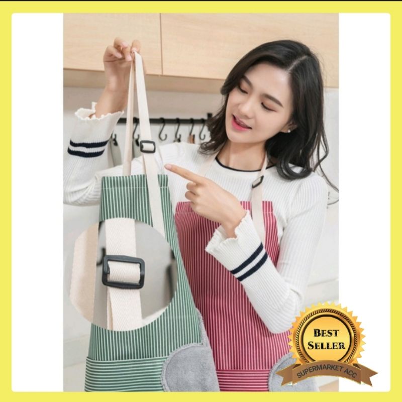 Celemek Masak Apron Dapur Anti Air Minyak Bisa Lap Tangan
