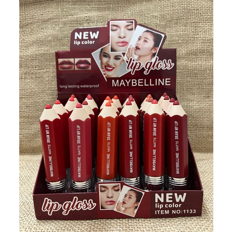 [12pcs] LIPCREAM MAYBELLINE MATTE DRAW MY LIP 1133