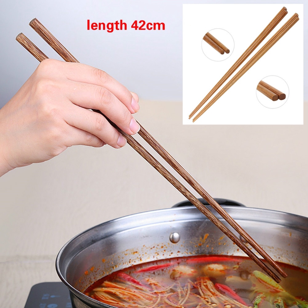 1 Pasang Sumpit Kayu Panjang  42cm Portable untuk Memasak 