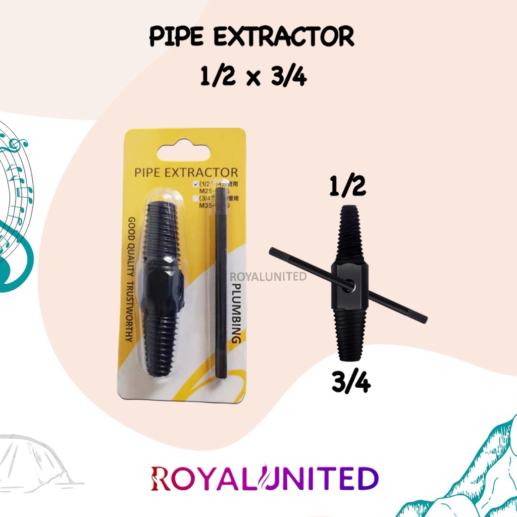 Alat Cabut Pipa Keran Rusak 1/2&quot; 3/4&quot; Broken Pipe Extractor Kran Doll / Pencabut Keran / Pencabut Kran / Pipe Extractor