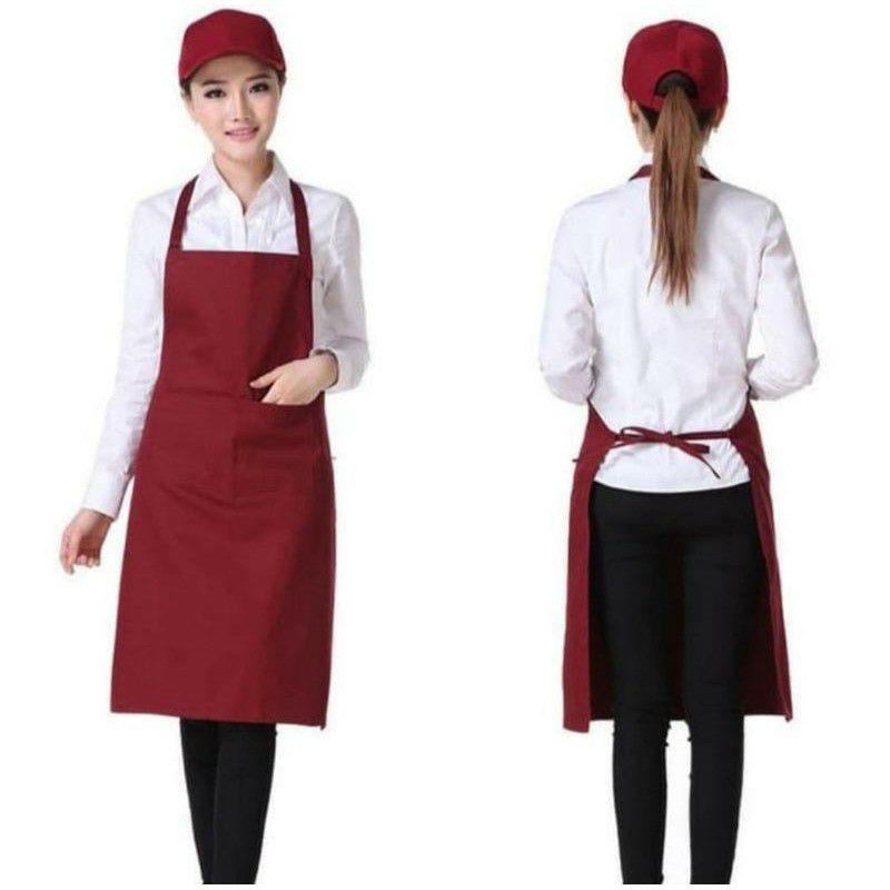 Apron Waterproof Celemek Masak Dapur Pria Wanita  Chef Pelayan Cafe