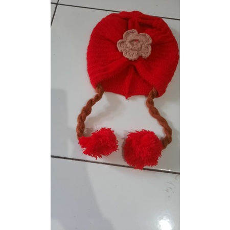 Kupluk kepang Turban Bunga/ Kupluk kepang baby