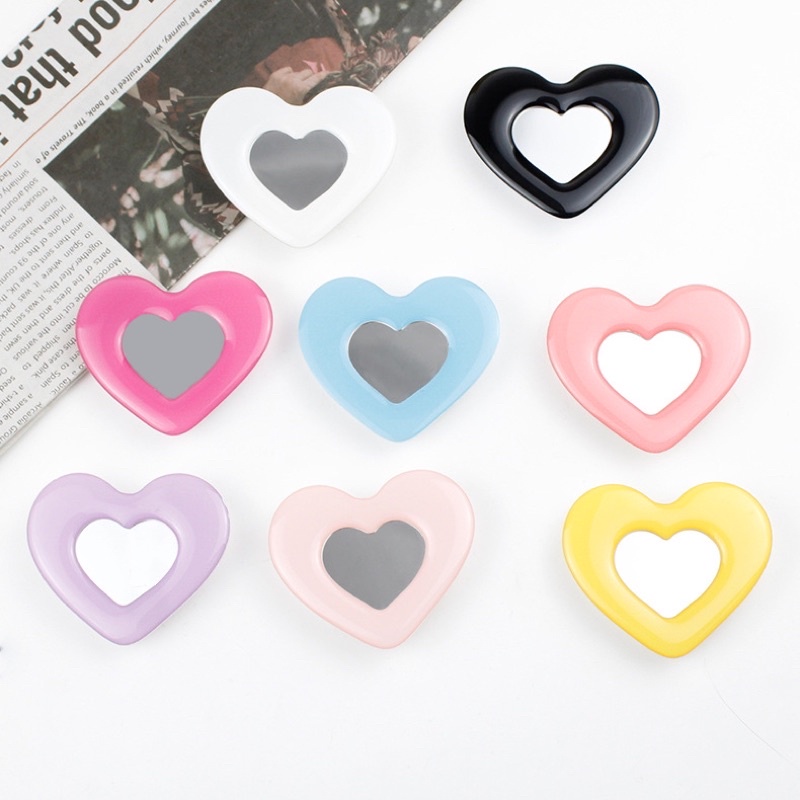 Popsocket Heart Mirror 8 Colors Grip Tok Kaca bentuk Hati READYSTOCK