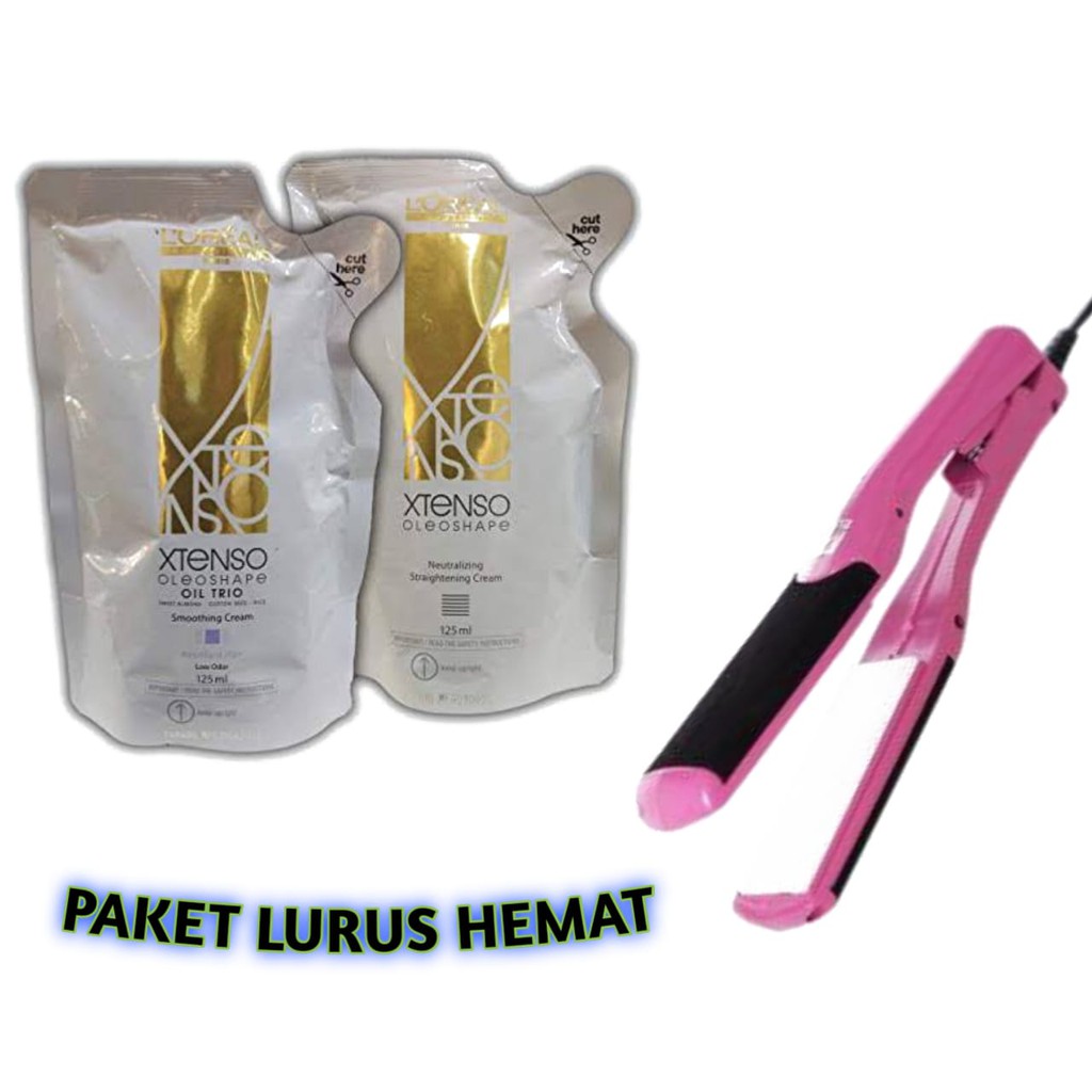 PAKET LURUS LOREAL EXTENSO SMOOTHING REBONDING PELURUS RAMBUT BESERTA CATOKAN