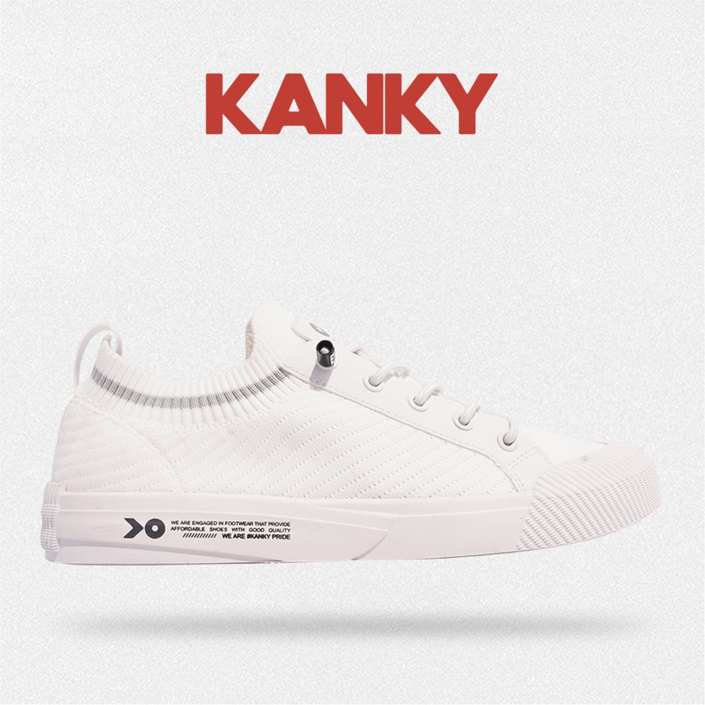 Kanky KISHI SHIBUYA - Sepatu Sneakers Casual Sport Sekolah Pria/Wanita Dewasa Kanky Original-Off White