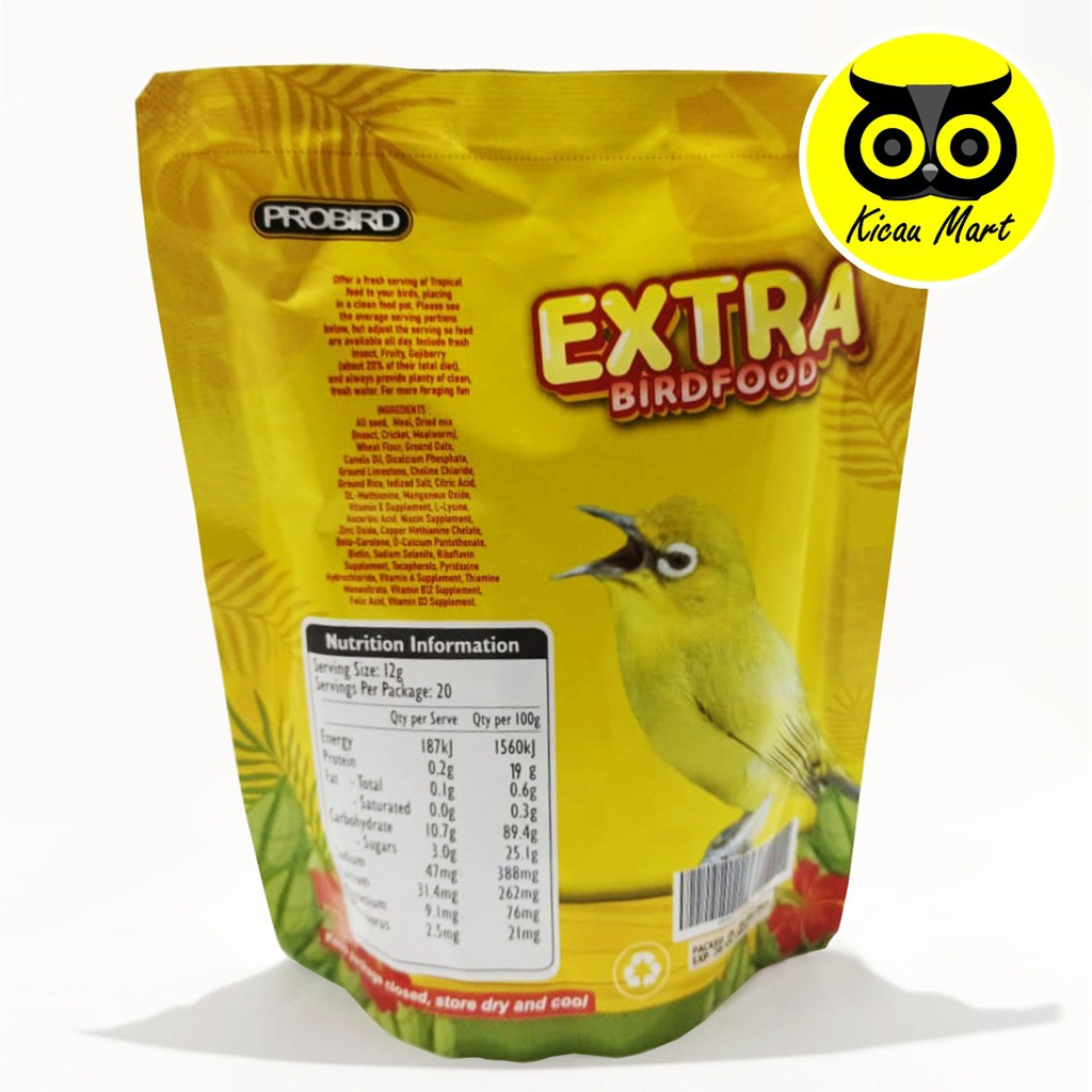 PAKAN EXTRA BIRD FOOD WHITE EYE PROBIRD VOER PUR PAKAN MAKANAN HARIAN BURUNG PLECI KACAMATA EXWHY