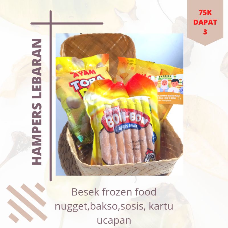 

(FREE KARTU)Hampers Lebaran Besek Frozen Food bisa custom kartu