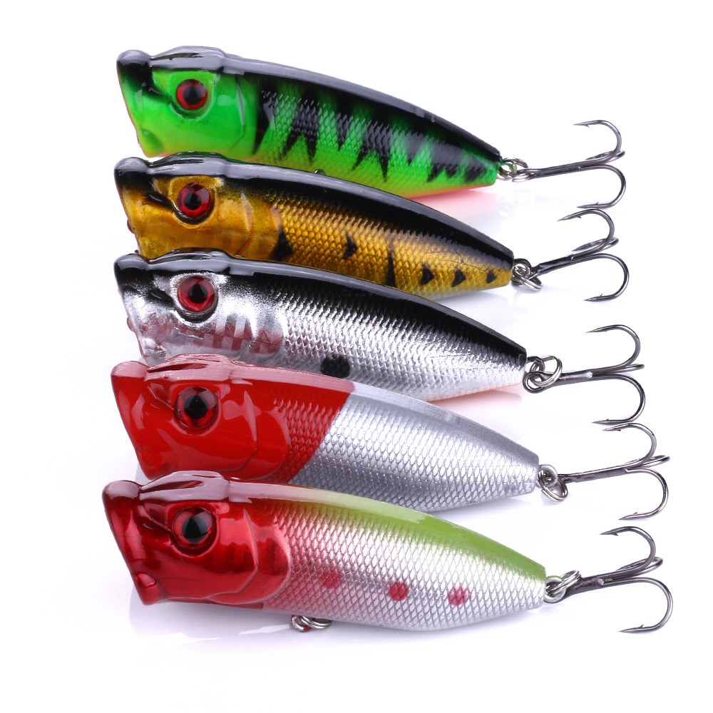 Hengjia 1Pcs 6.5cm 12g Popper Minnow Umpan Pancing Ikan Memancing Fishing Lure Hard Plastic Swimbait Topwater Fishing Tackle