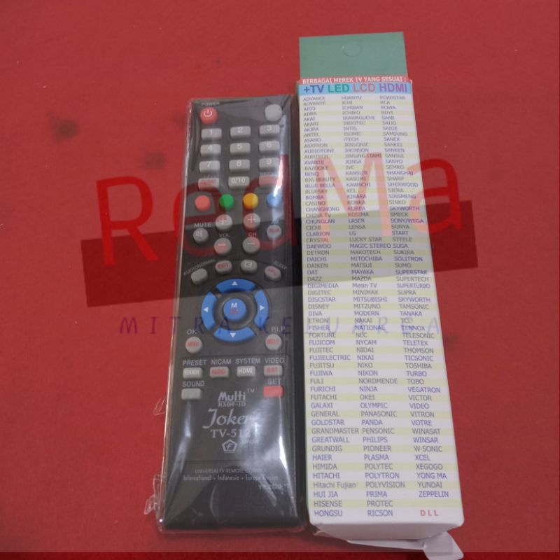 Remote TV Multi Universal untuk TV Tabung LCD LED dan Receiver Digital