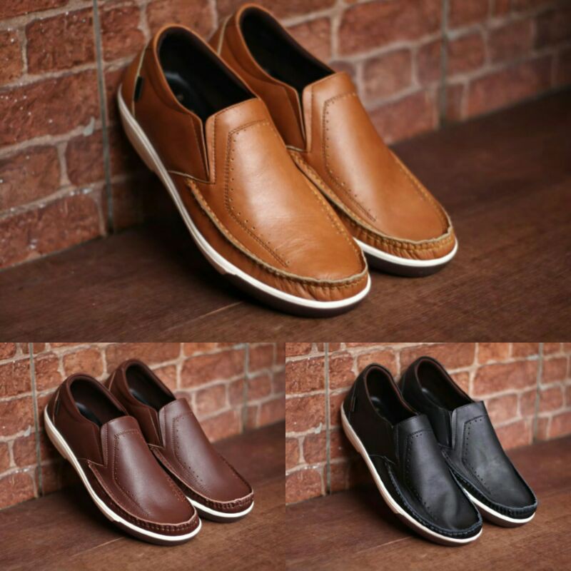 [COD] Sepatu Slip On Pria Original CVNY / Slop Pria Pancus / Sepatu Kulit Asli Garut Indoor Outdoor