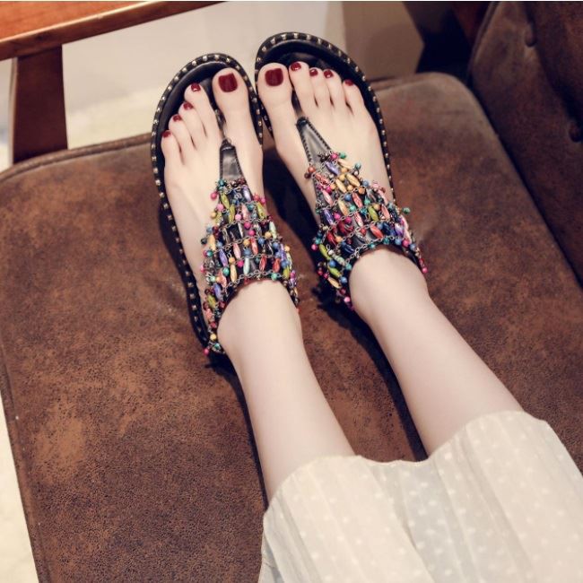 HananJr JSFH2 Flat Shoes Wanita Elegan Crystal