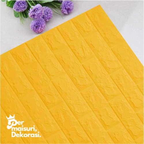 [COD] Wallpaper Dinding Stiker Wallfoam 3D Sticker Dekorasi Kamar Rumah Murah-KUNING