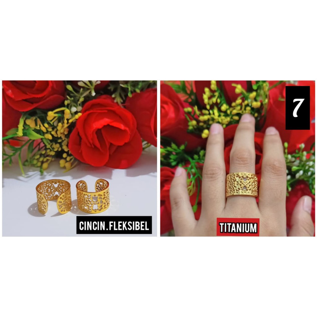 Cincin motif Fleksibel Titanium Stainless Steell (COD)