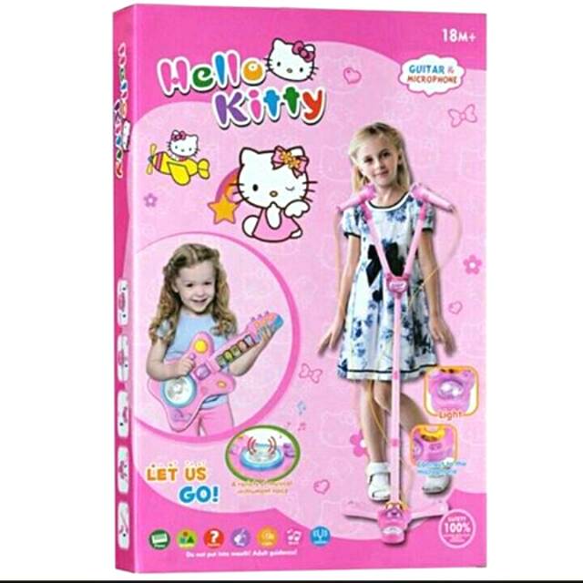 Mainan anak microfon hellokitty/Microfon Guitar Hellokitty