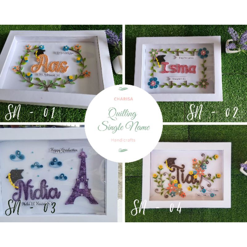 KADO UNIK DAN MURAH WISUDA | HADIAH UNIK PERNIKAHAN | FRAME QUILLING NAME | PAPER QUILLING ART