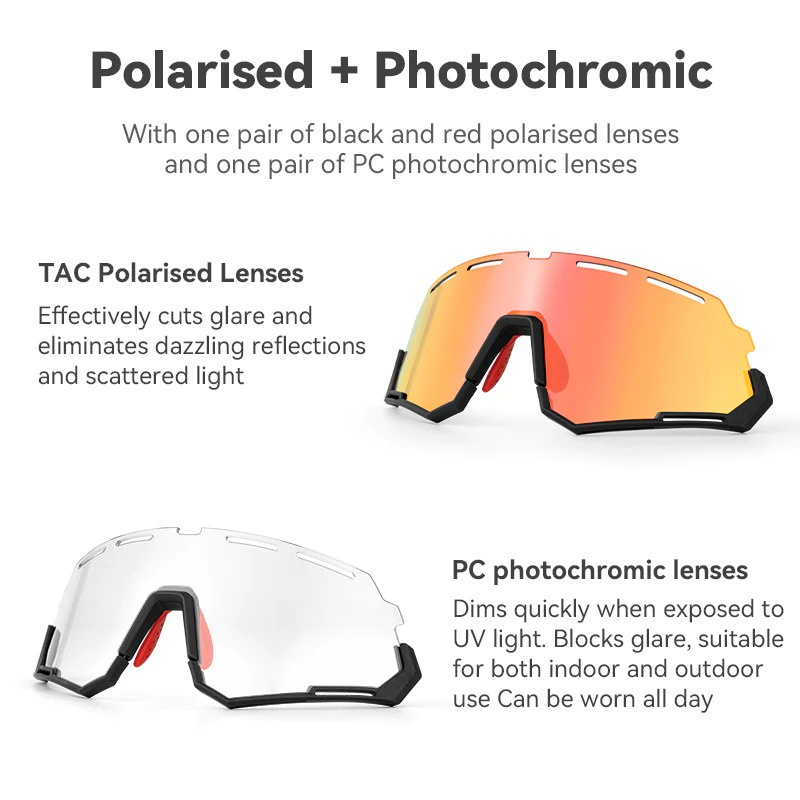 RockBros SP246 2 Lensa Kacamata Glasses Polarized Photochromic Lens