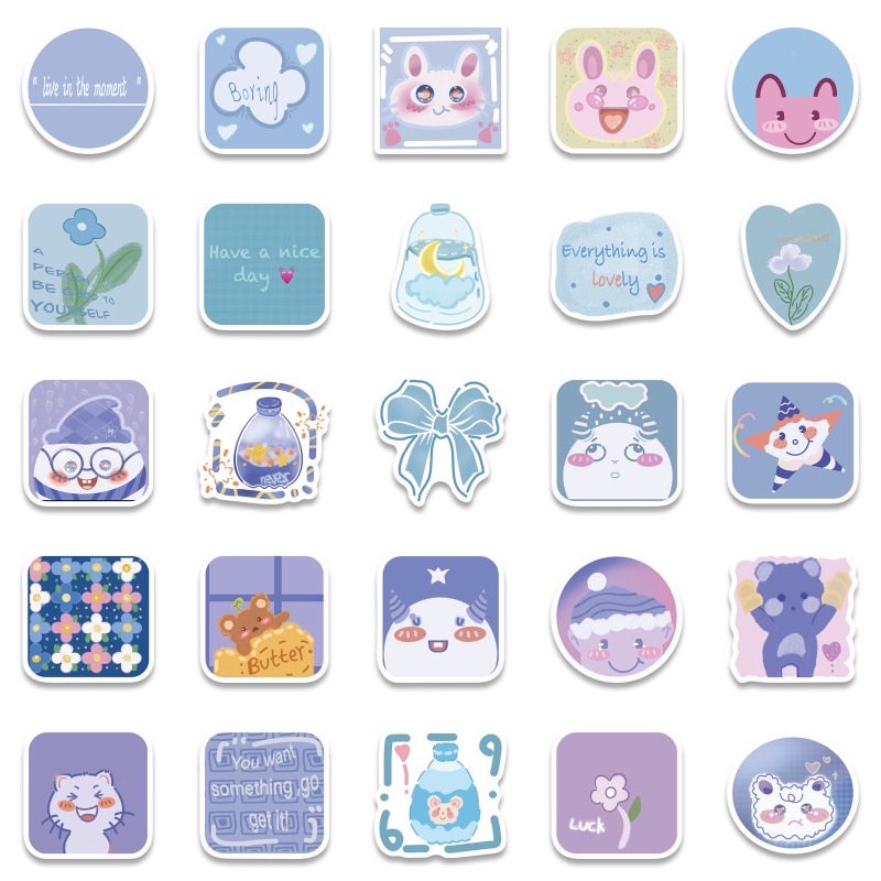 50pcs Stiker Graffiti Kartun Komik Tahan Air Dapat Digunakan Kembali Untuk Dekorasi Case Skateboard