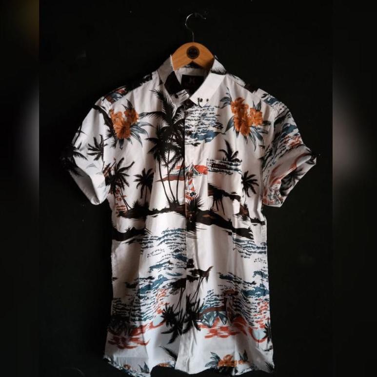 ) KEMEJA HEM BAJU SURFING MOTIF PRIA COWOK DISTRO PANTAI LENGAN PENDEK [RAS. 419327]