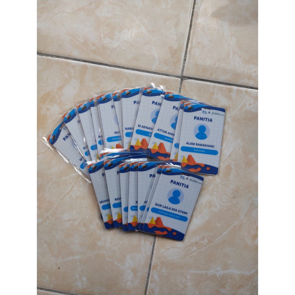 

idcard nametag bahan pvc