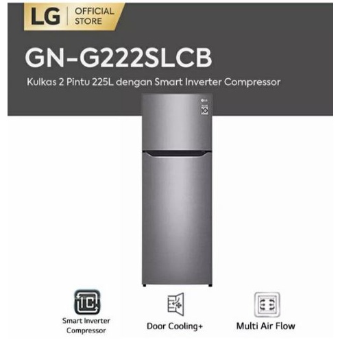 KULKAS LG GN-G222SLCB 2 PINTU LINEAR INVERTER G222SLCB (Depok dan sekitarnya)