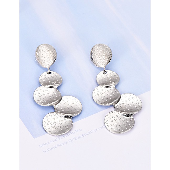 LRC Anting Tusuk Fashion Alloy Round Overlapping Round Earrings F4104X