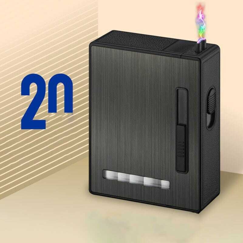 Hot Promo ! Vamav Kotak Rokok 20 Slot dengan Korek Plasma USB Recharge - JJ-905