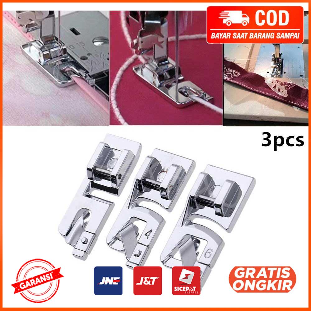 Sepatu Mesin Jahit Set Hem Presser Foot 3 PCS CYJ 33