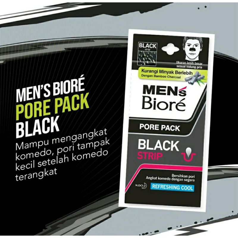 BIORE Pore Pack Black Strip Mens / Cherry Blossom / Batik / Citrus Crush isi 4 Pembersih Komedo