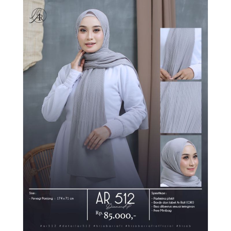 hijab pashmina pliskit arrafi jilbab pashmina kerudung pashmina arrafi 412