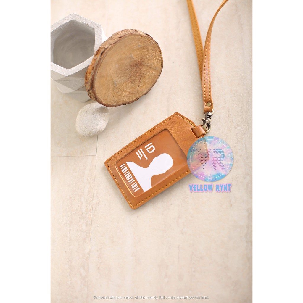 

Name Tag / ID Card Holder / Gantungan ID Card Magnet PATUK ID Card Kulit PU Leather Premium Brand