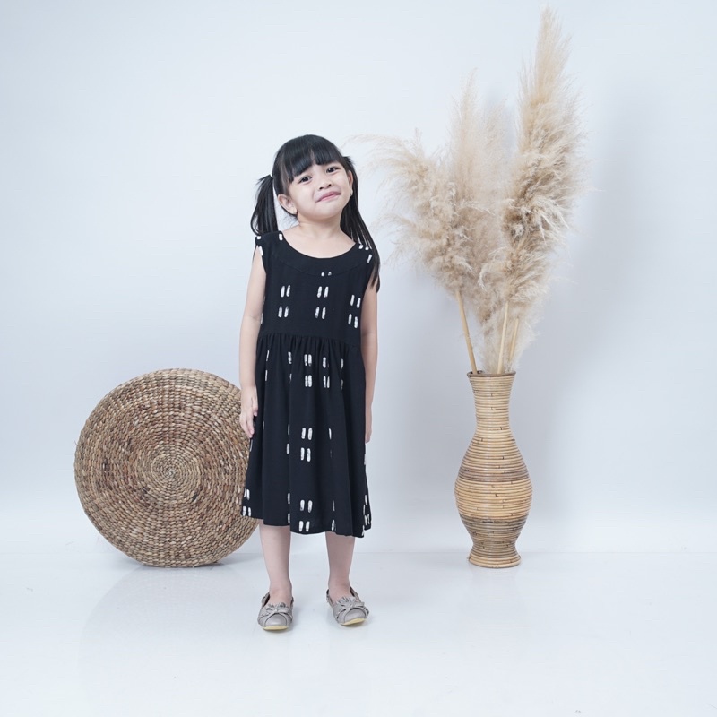 Kimaya Dress Anak Jumputan Cap jepit Anak