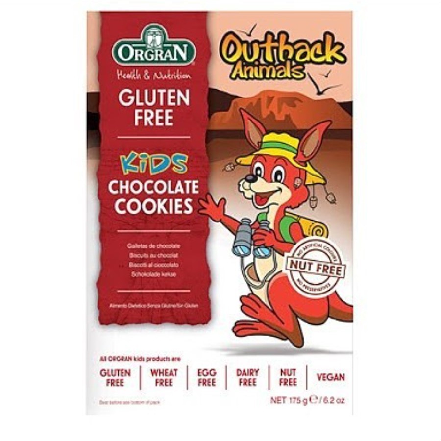 Orgran Gluten Free Outback Animals Chocolate Cookies 175gr