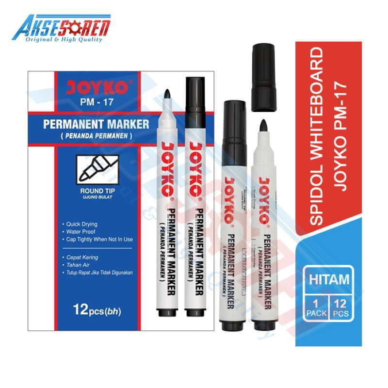 

Spidol Papan Tulis White Board Joyko permanent [PM-17/1Pack] / Sepidol Permanen 1 Pak Joyko [12 Pcs]